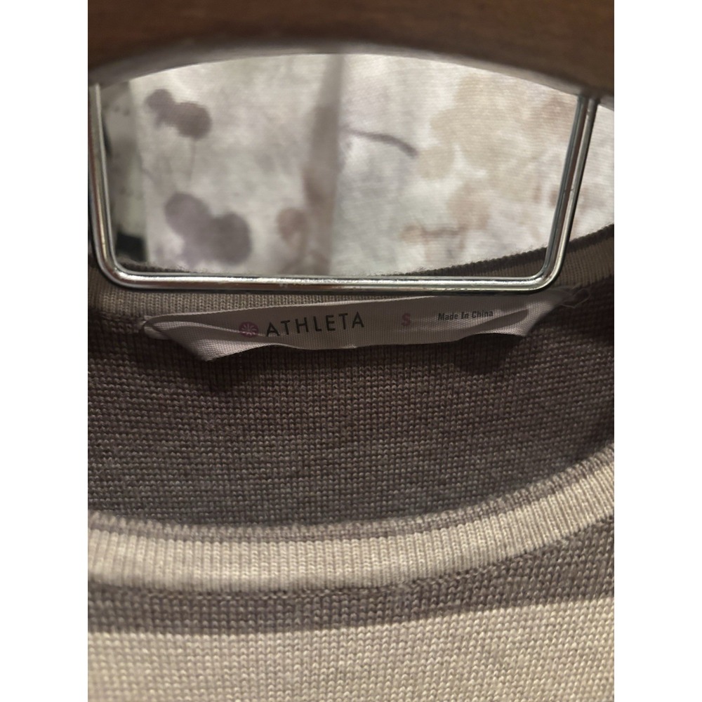 ATHLETA‎ Small Boreal Colorblock Sweater Dress Tan Wool Blend Heavy Long Sleeves - Picture 6 of 7